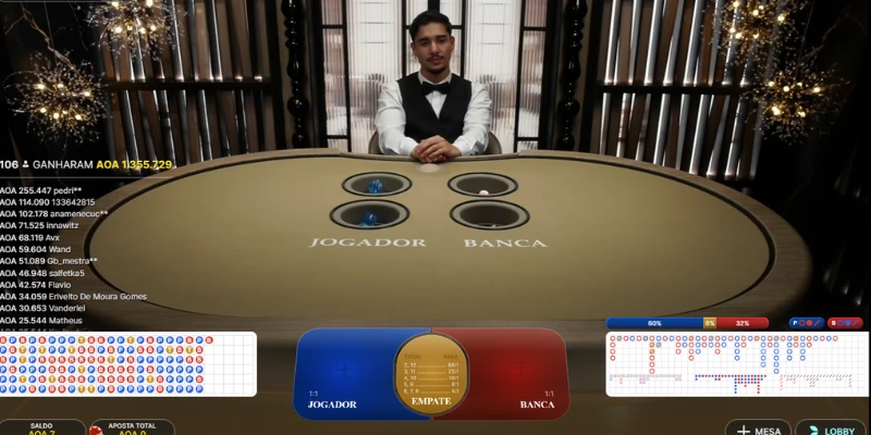 jogo Bac Bo ao vivo na Elephantbet com dealer real